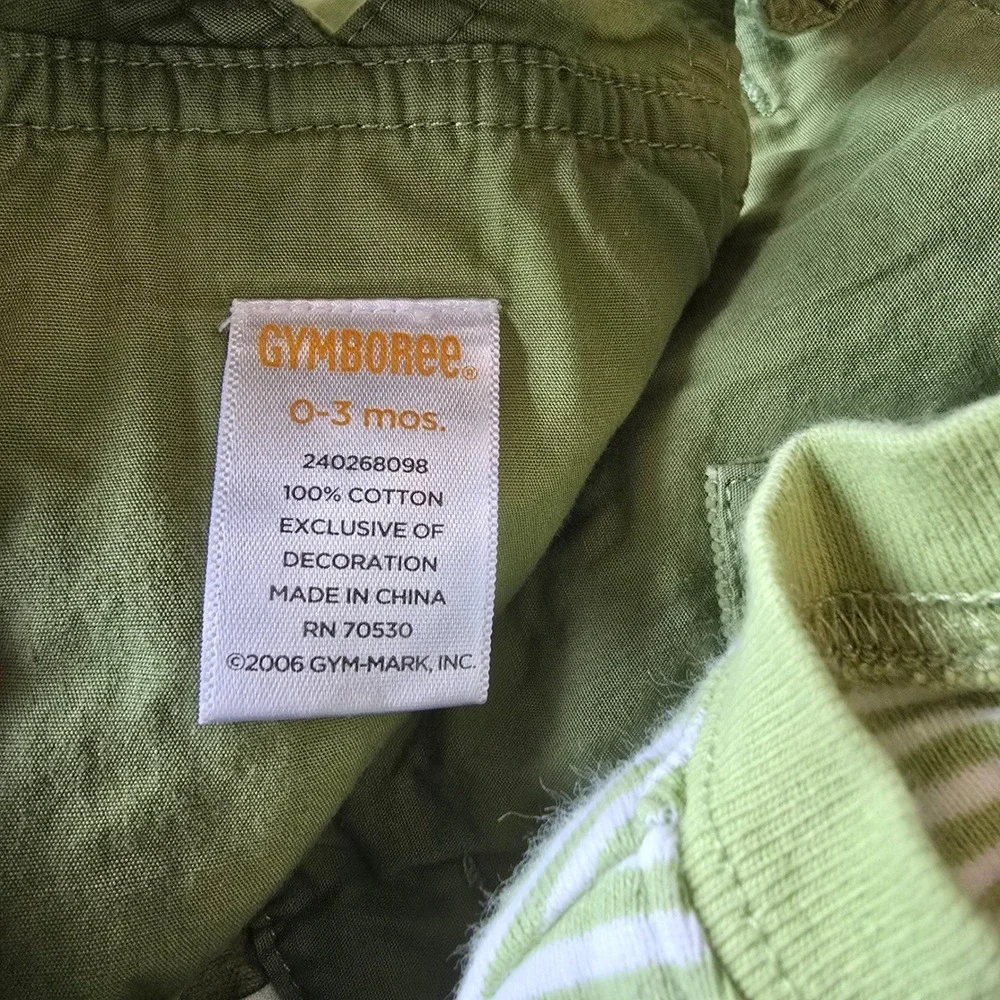 Vintage Gymboree Does Your Garden Grow Baby Corduroy Overalls & Striped Set 0-3M